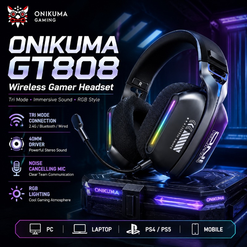Soundbar Bluetooth Home - ONIKUMA GT808 Auriculares inalámbricos para juegos,
