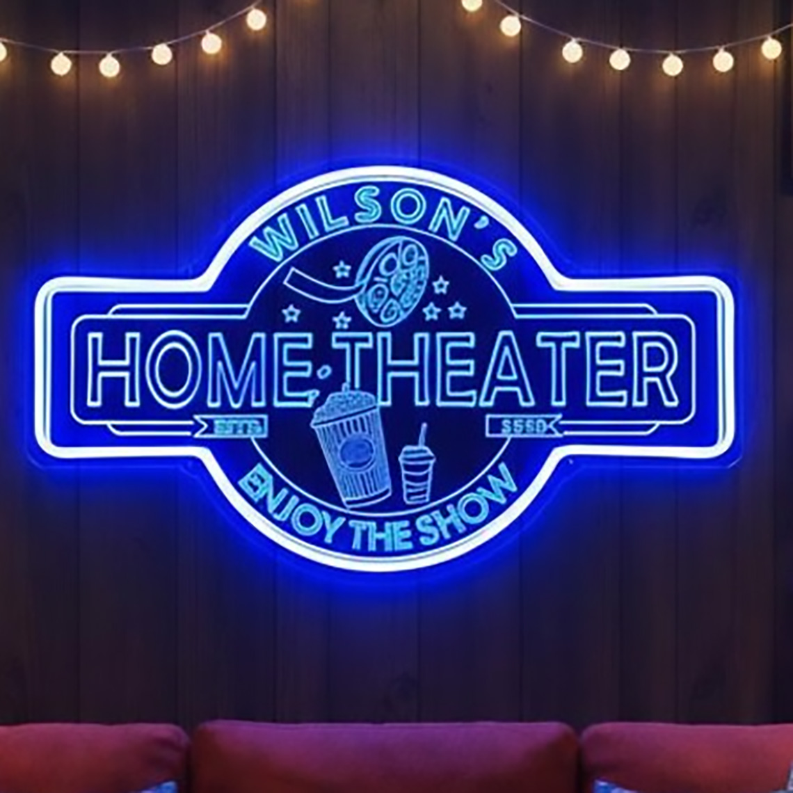 Home Cinema Theater - Letrero de Neón Personalizado para Cine
