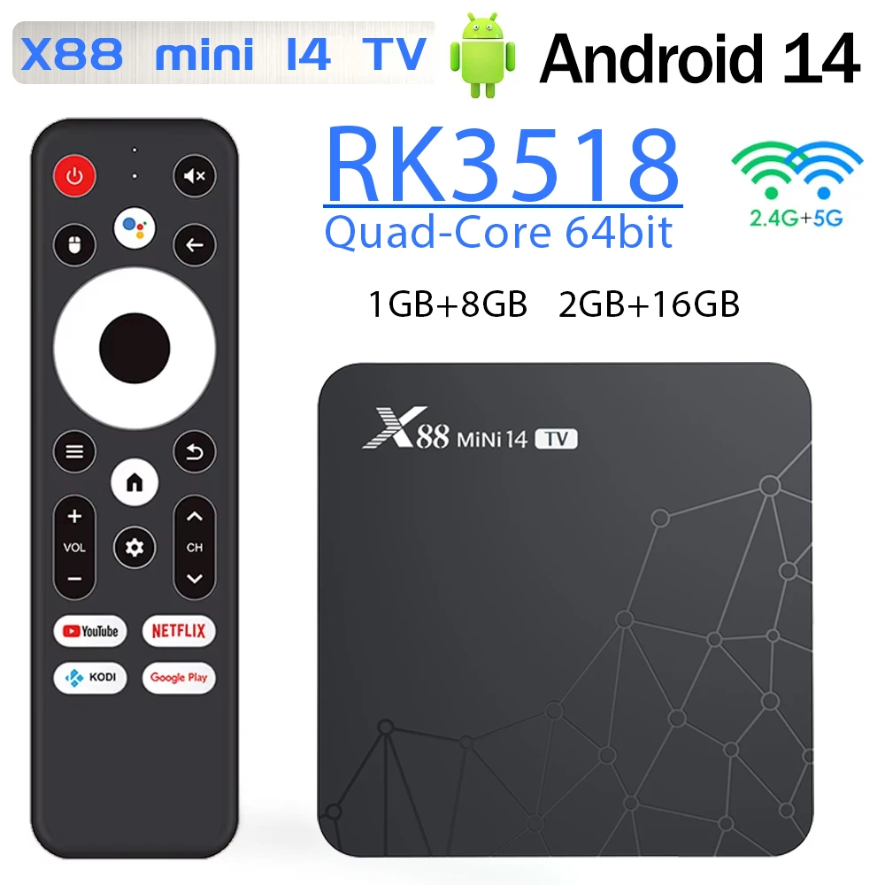 Netflix Home Cinema - Android14 X88 MINI 14 TV Box