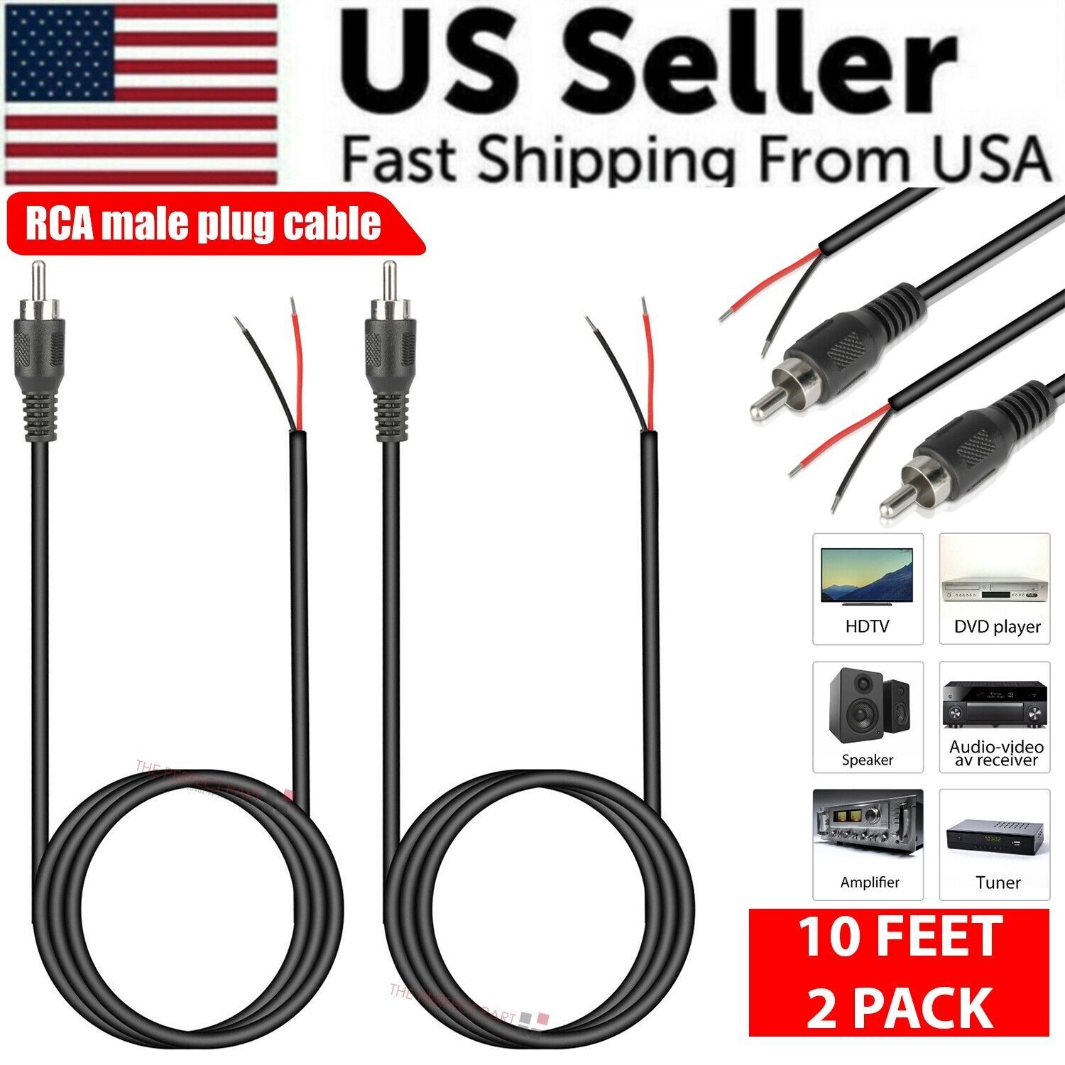 Home Cinema Theater - Paquete de 2 cables de audio
