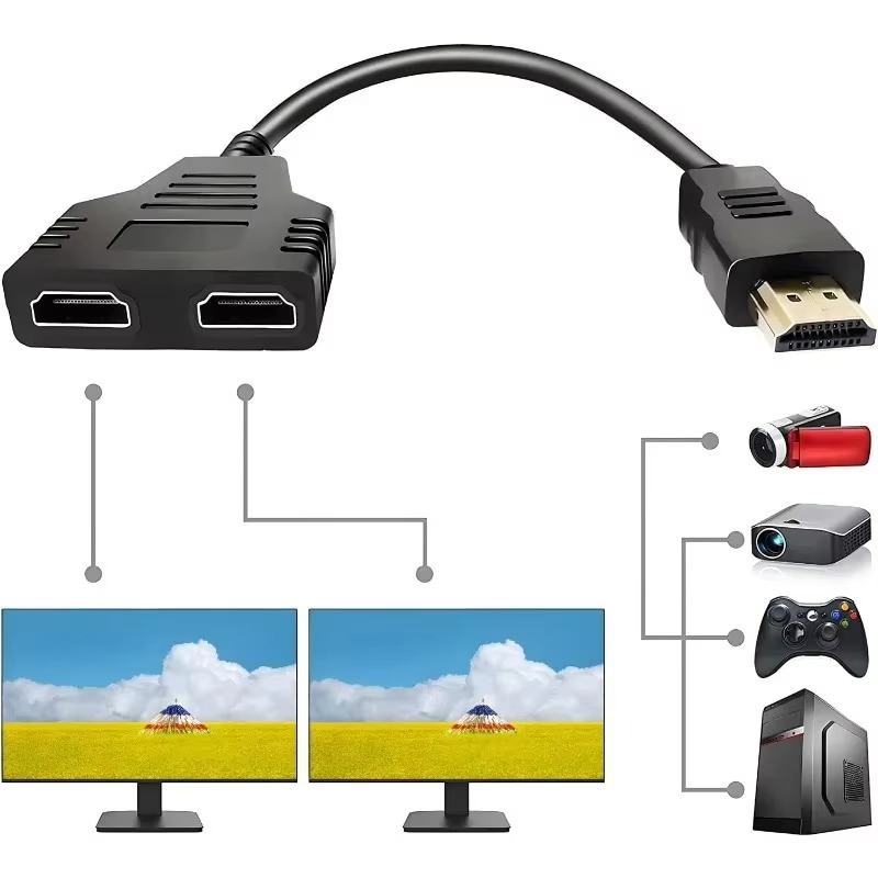 Home Cinema With Projector - Cable divisor HDMI dual hembra, adaptador