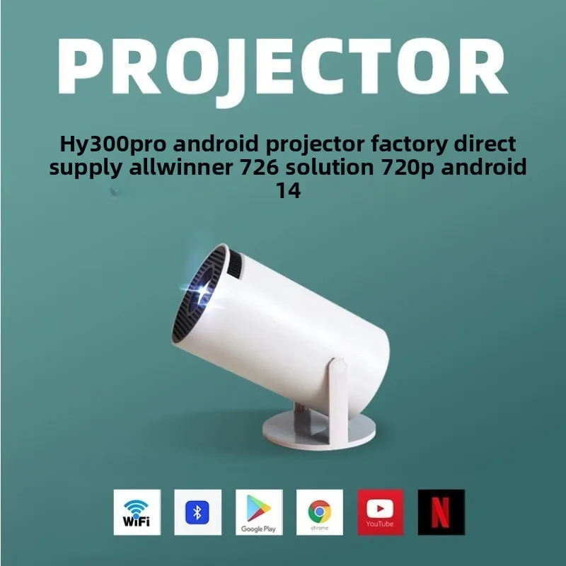 Home Cinema With Projector - Proyector Portátil HY300Pro 4K HD, Bluetooth,