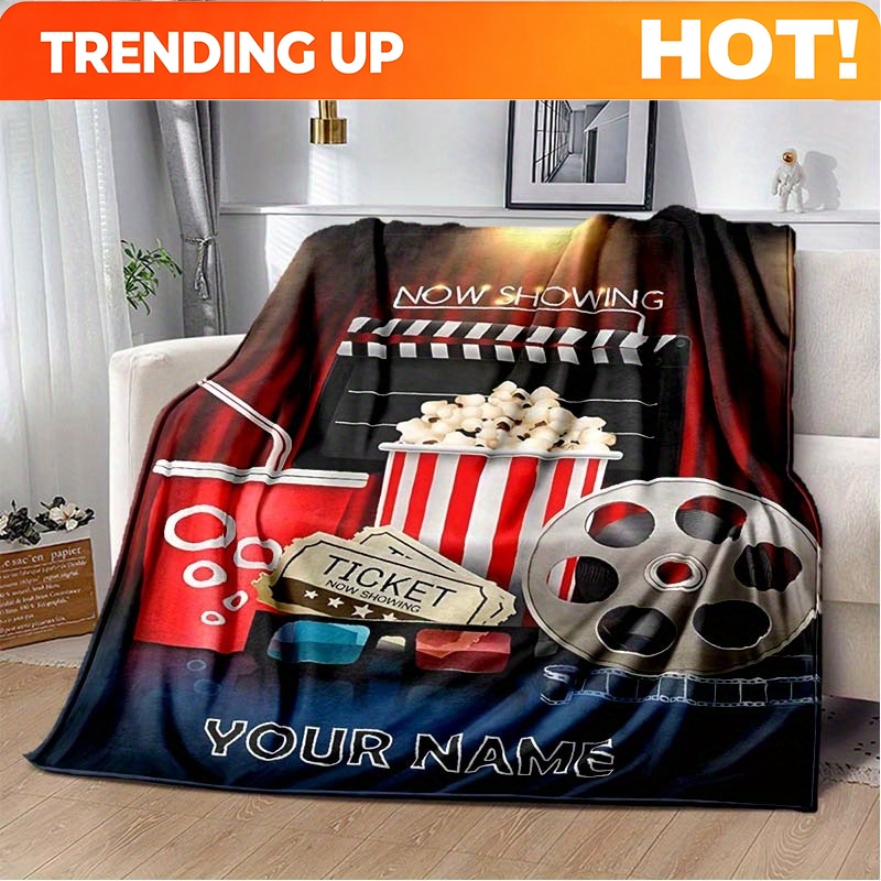 Home Cinema Night - Manta de Felpa Personalizable para Noche