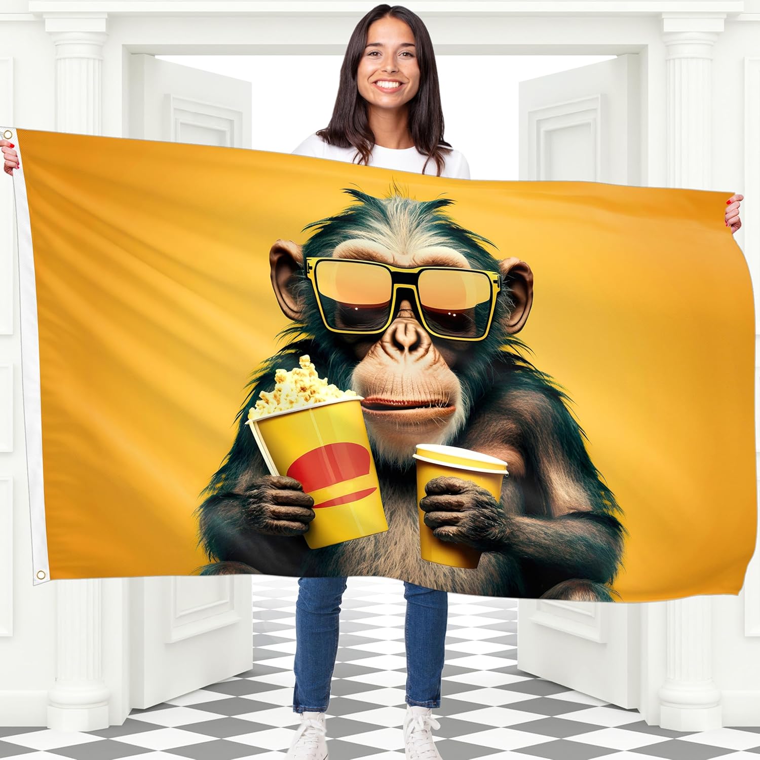 Home Cinema Night - Tapiz Decorativo con Diseño de Palomitas