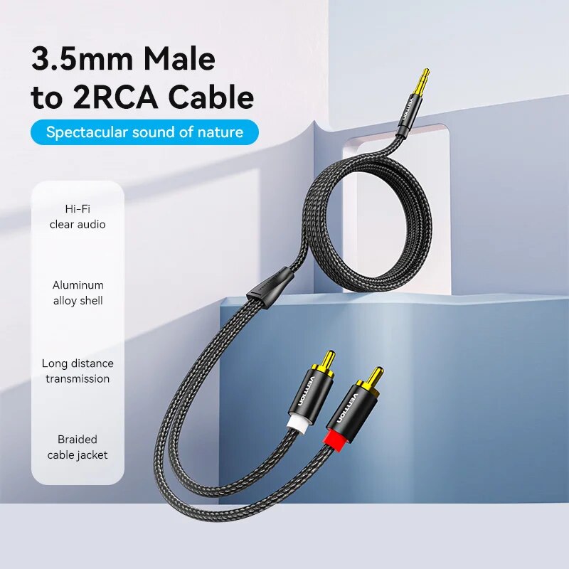 Vention Cable RCA 3,5mm a 2RCA - Genius Home Cinema reseña y precio