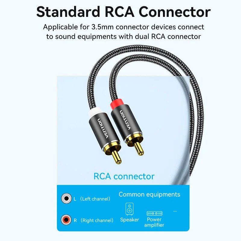 Vention Cable RCA 3,5mm a 2RCA - Genius Home Cinema reseña y precio