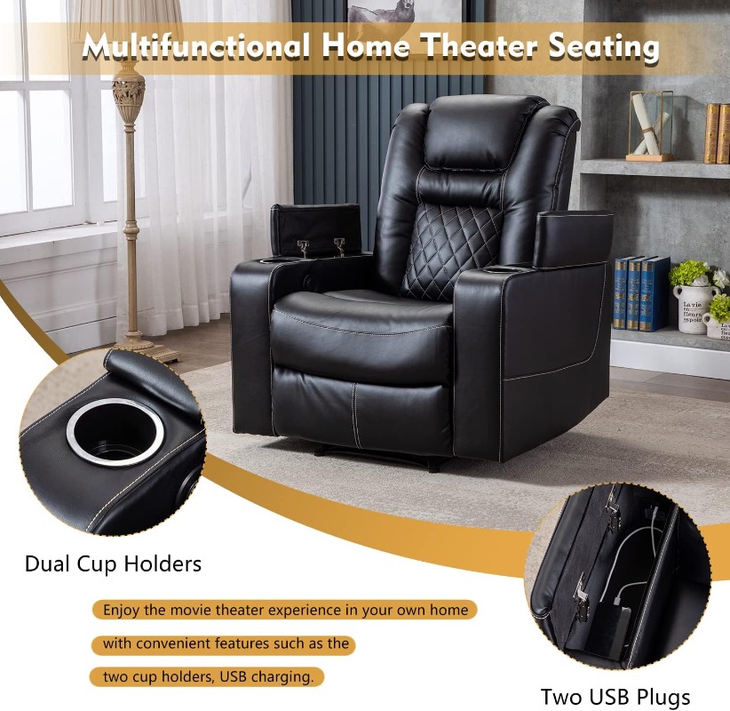 Sillón Reclinable Eléctrico CA - Home Cinema Couch reseña y precio