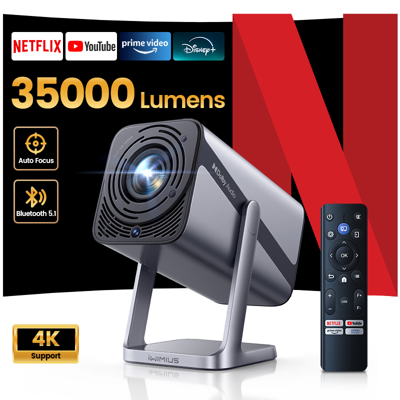 Proyector WIMIUS 4K con licenc - Netflix Home Cinema reseña y precio