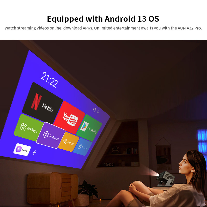 AUN A32 Pro Android 13 proyect - Home Cinema Gadgets reseña y precio