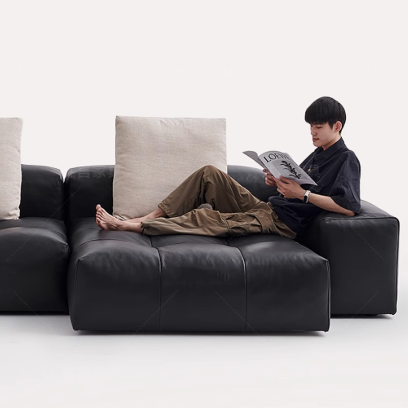 Sofá comprimido de cuero nórdi - Home Cinema Room Design reseña y precio