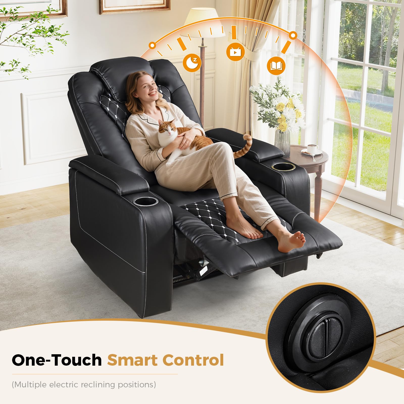 Silla reclinable eléctrica con - Home Cinema Couch reseña y precio