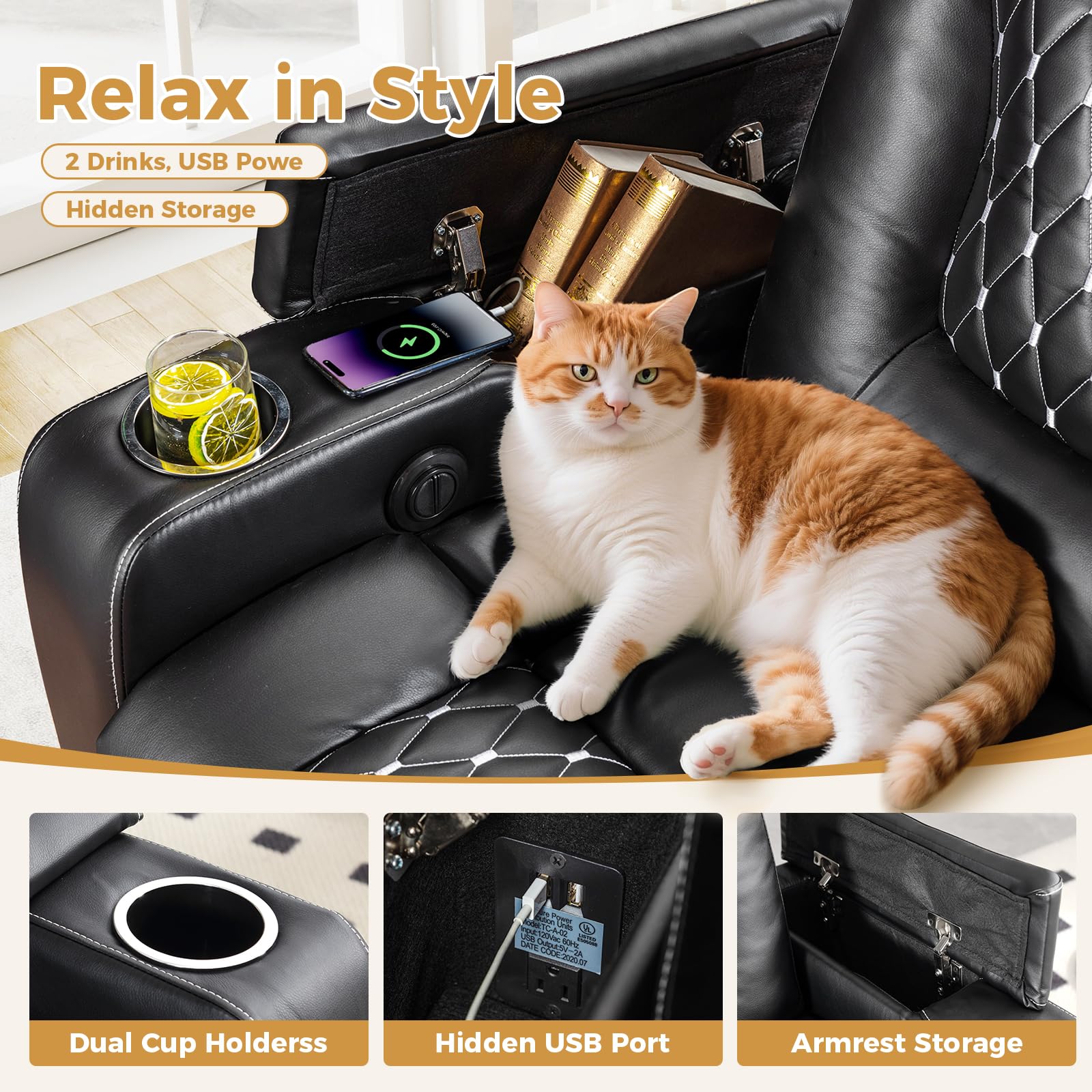 Silla reclinable eléctrica con - Home Cinema Couch reseña y precio