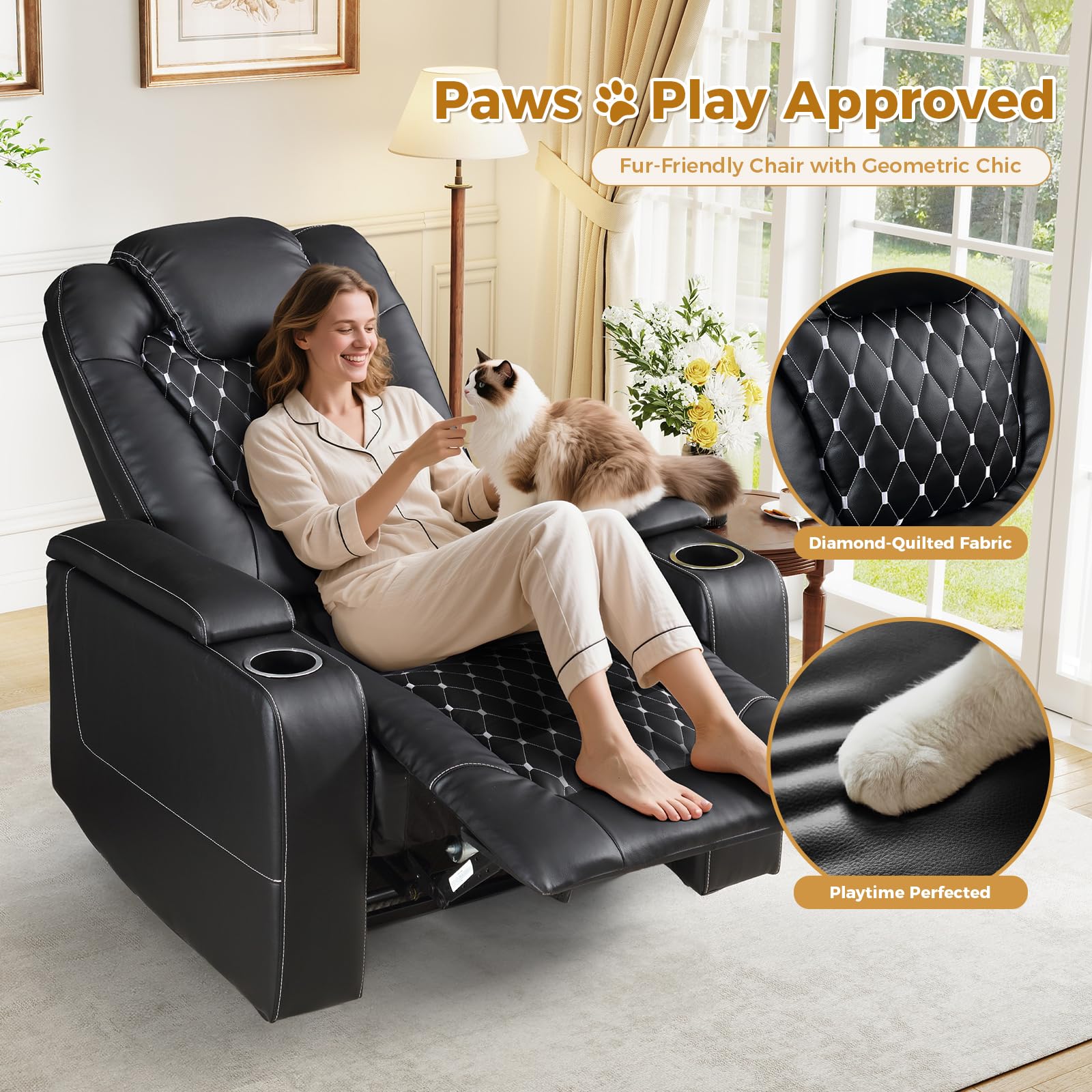 Silla reclinable eléctrica con - Home Cinema Couch reseña y precio