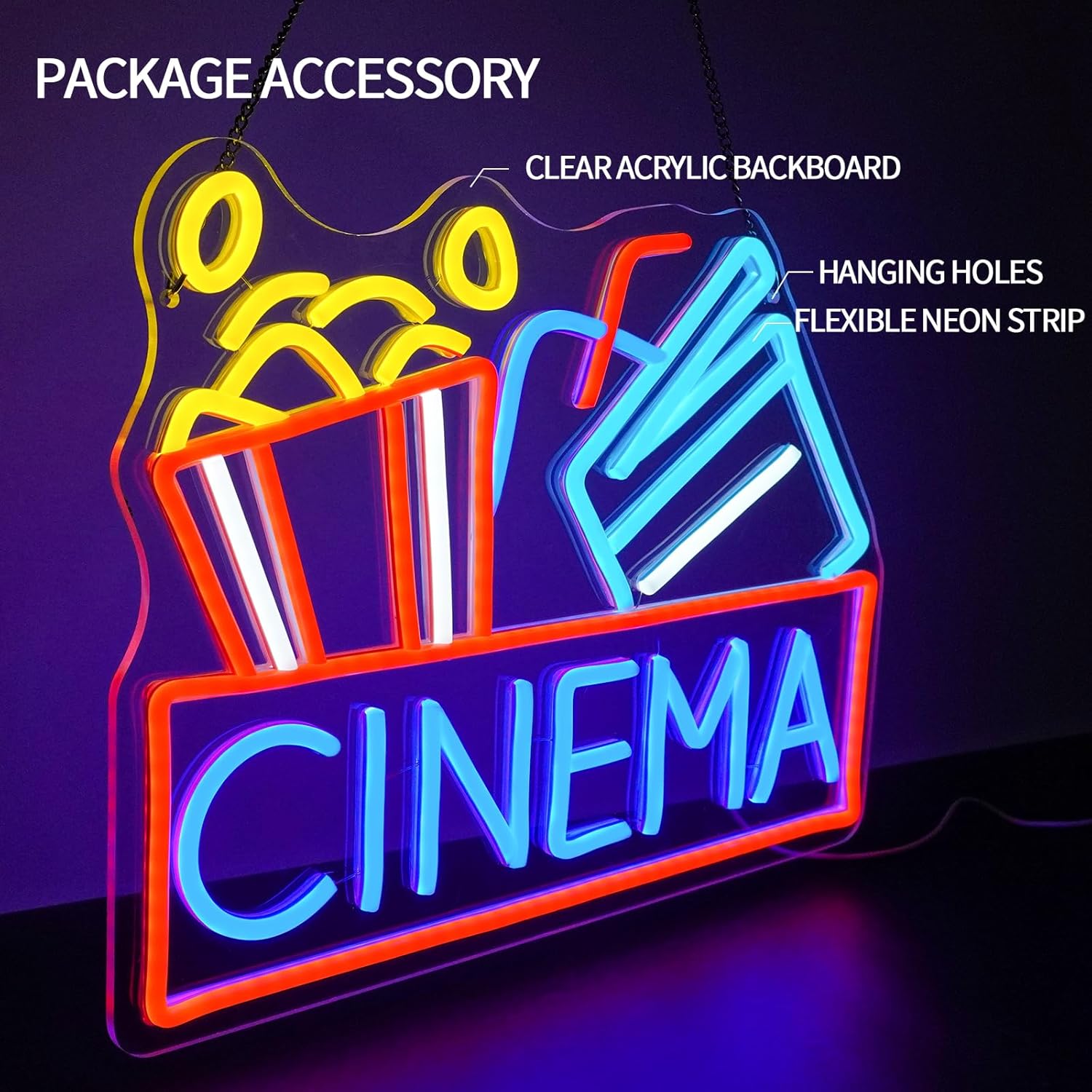 Letrero de neón de cine, luz L - Home Cinema Night reseña y precio