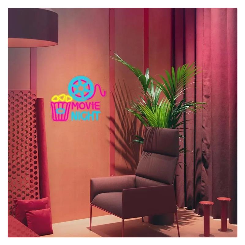 Letrero de neón con luz de pal - Home Cinema Night reseña y precio